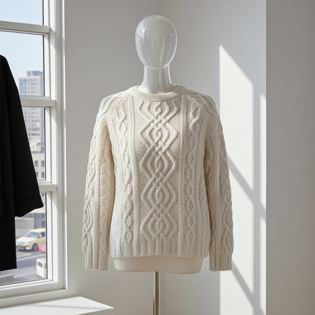 Aran Cashmere Pullover – Panna (100% Cashmere)