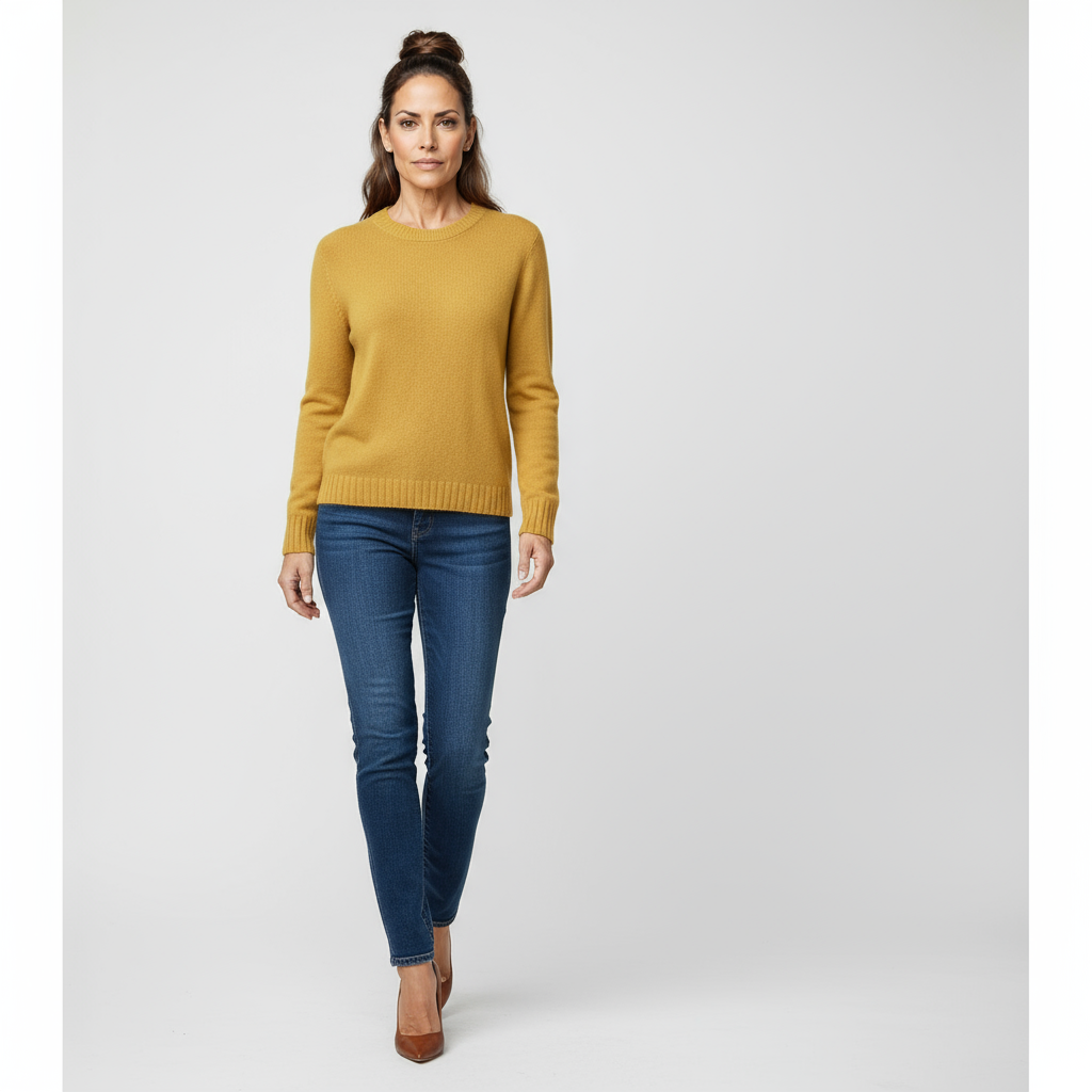 Girocollo in cashmere – Ocra (100% cashmere)