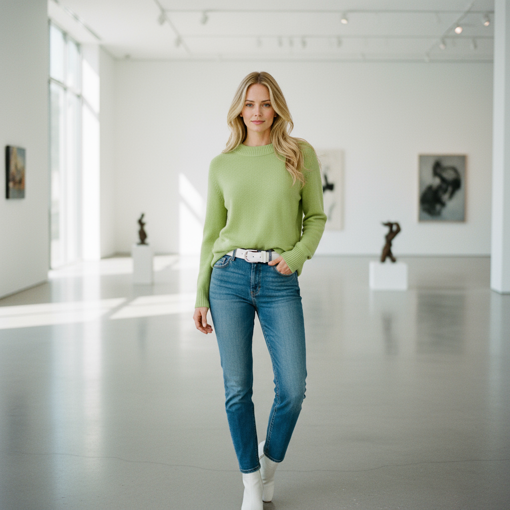 Rundhals Cashmere – Verde Acido (100% Cashmere)