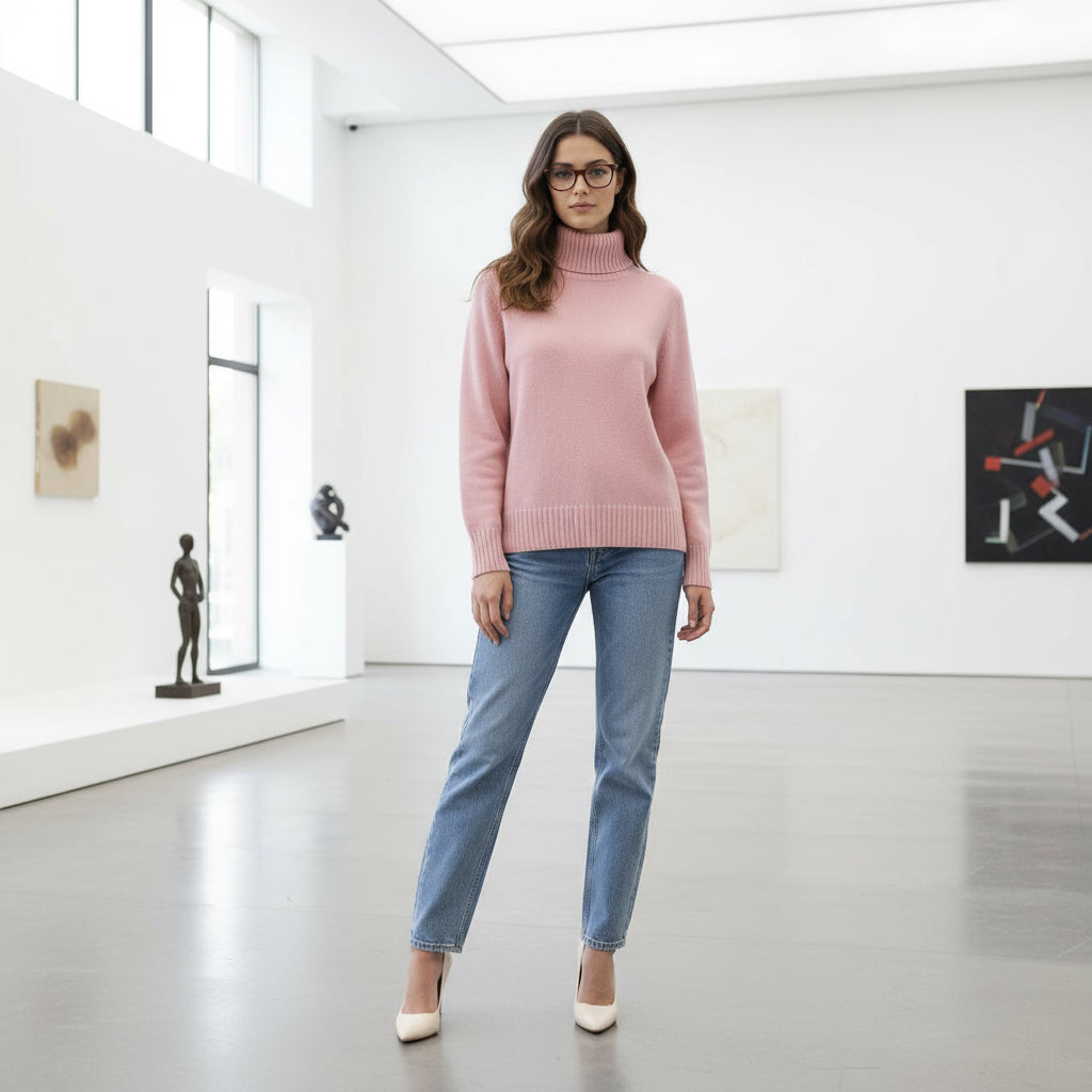 Dolcevita Oversize – Rosa (100% Cashmere)