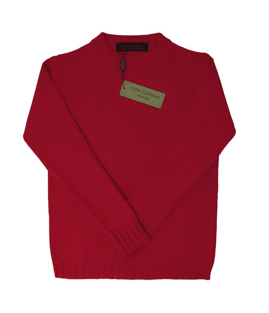 Rundhals Cashmere – Rosso (100% Cashmere)
