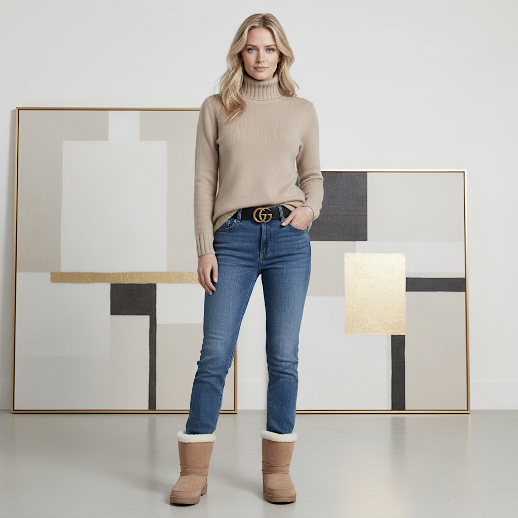 Rollkragen Cashmere – Beige (100% Cashmere)