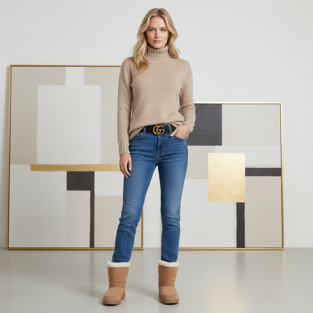 Rollkragen Cashmere – Beige (100% Cashmere)