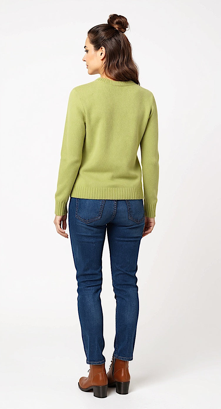 Girocollo in cashmere – Verde Acido (100% cashmere)