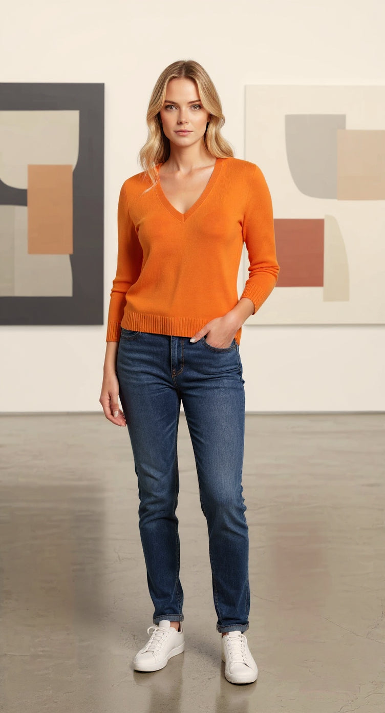 V-Neck Ultralight – Zucca (100% Cashmere)