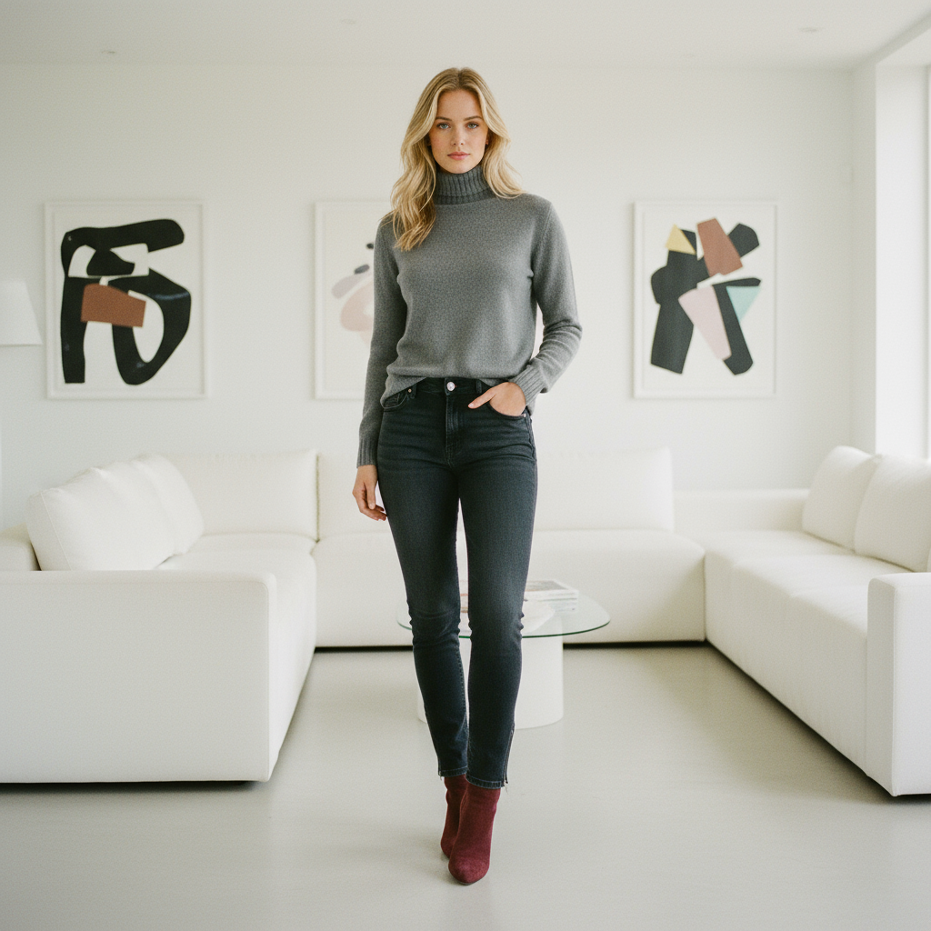 Rollkragen Cashmere – Grigio Perla (100% Cashmere)