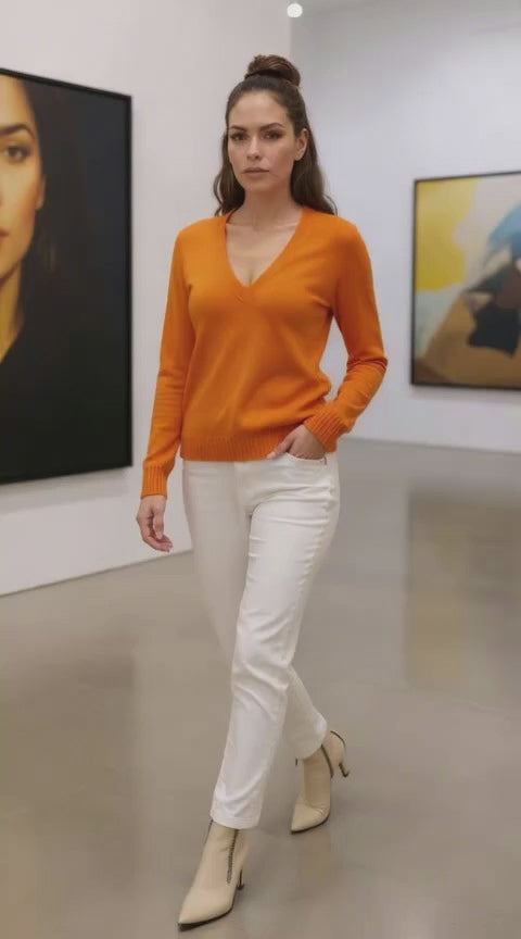 V-Neck Ultralight – Zucca (100% Cashmere)